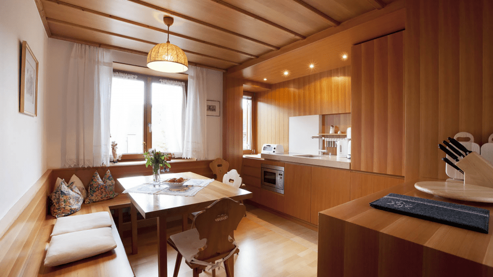 Küche in der 110m2 Ferienwohnung in Bezau